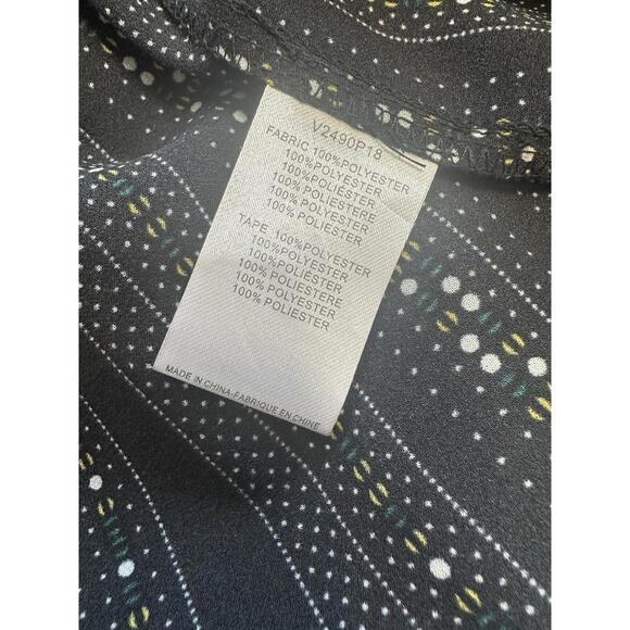 Molly Bracken Womans XS Midi A LineDress Short Sleeve Woven Peasant V Neck Black - Picture 8 of 9